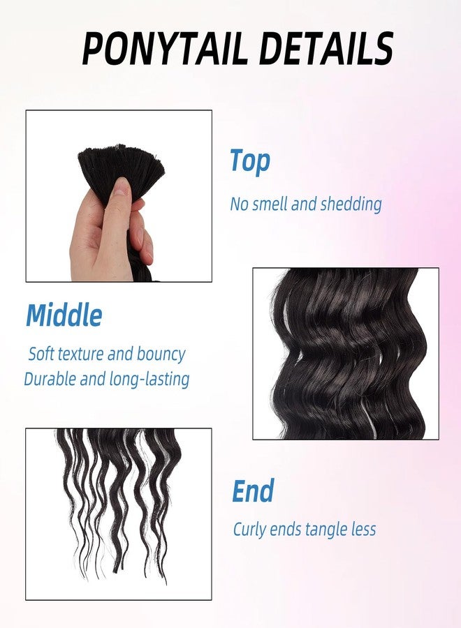 NICENEEDED Braiding Hair, 14 Inch Deep Water Wave Bulk Wig Hair Extensions, 2 Bundle 100g Brazilian Virgin Curly Hair for Boho Braids Wet and Wavy No Weft - Image 3